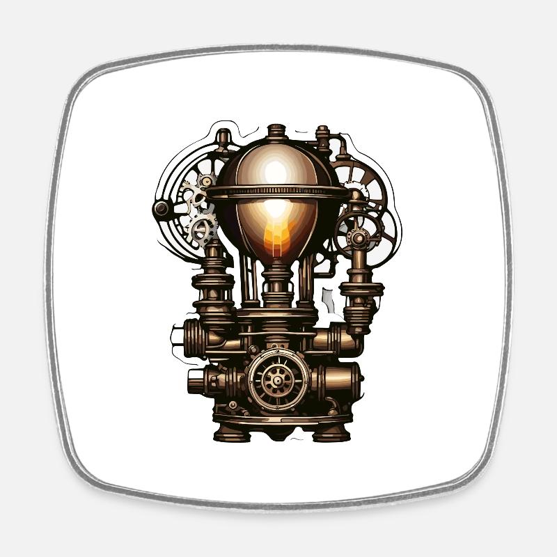 Glühbirne / Leuchtmittel / Helligkeit / Licht - Viereckiger Kühlschrankmagnet - Weiß
