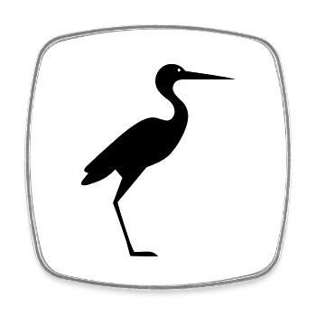 Simple Little Stork - Square fridge magnet - white - Front