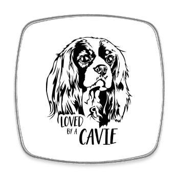 Cavalier King Charles Spaniel loved by a Cavie - Viereckiger Kühlschrankmagnet - Weiß - Vorne
