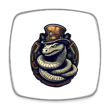 Cobra Snake - Square fridge magnet - white - Front