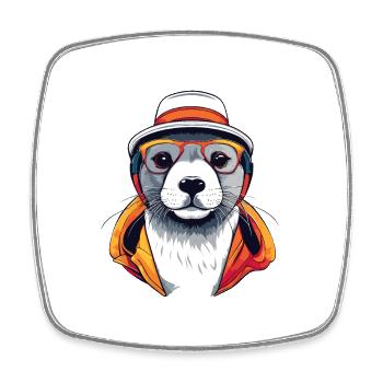 Seal - Square fridge magnet - white - Front