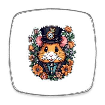 Hamster Punk - Square fridge magnet - white - Front