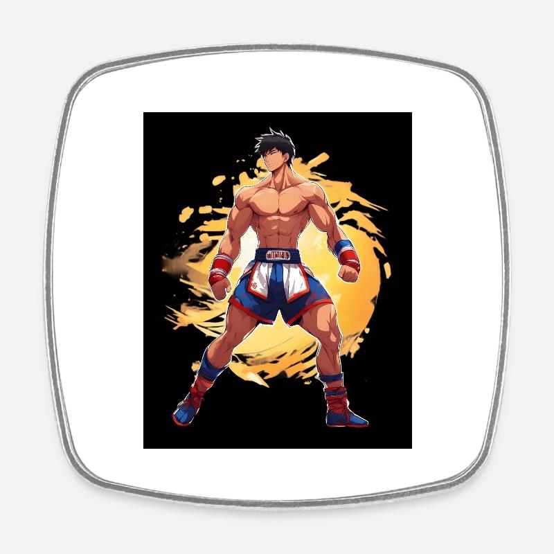 Kick Boxing - Square fridge magnet - white