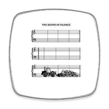Sound Of Silence Notenblatt ohne Noten Radlader - Viereckiger Kühlschrankmagnet - Weiß - Vorne