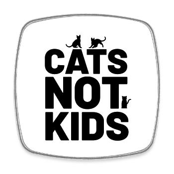 Cats not Kids Katzensprüche - Viereckiger Kühlschrankmagnet - Weiß - Vorne
