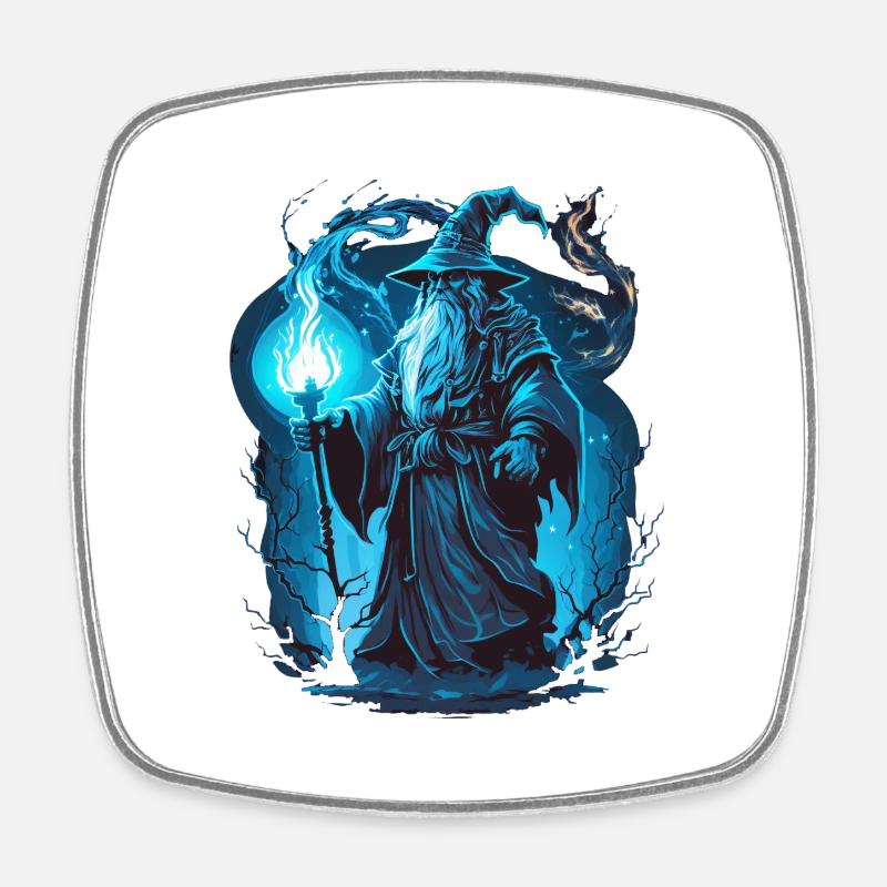 Wizard - Square fridge magnet - white