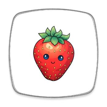 Fraise Anime Sucré - Magnet carré - blanc - Devant