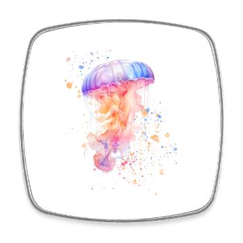 Qualle Trend Jellyfish in Pastell Farben 2024 - Viereckiger Kühlschrankmagnet - Weiß - Vorne