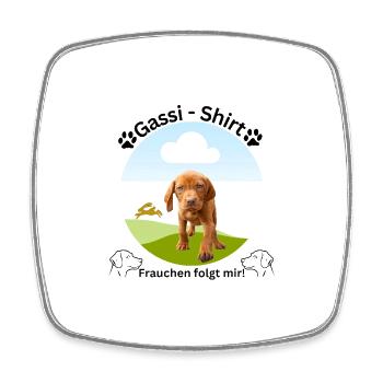 Hunde Shirt, Gassi, Vizsla, Trend, modern, Hund - Viereckiger Kühlschrankmagnet - Weiß - Vorne
