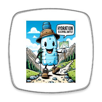 Hydration is a Uphill Battle - Viereckiger Kühlschrankmagnet - Weiß - Vorne