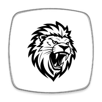 Tête de Lion En Colère Style De Tatouage Crinière Élégante - Magnet carré - blanc - Devant