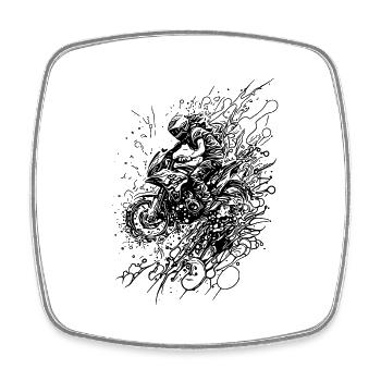 Motorrad Straßensport Vintage Splash Style - Viereckiger Kühlschrankmagnet - Weiß - Vorne