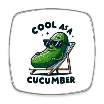 Cool As Acucumber - Square fridge magnet - white - Front