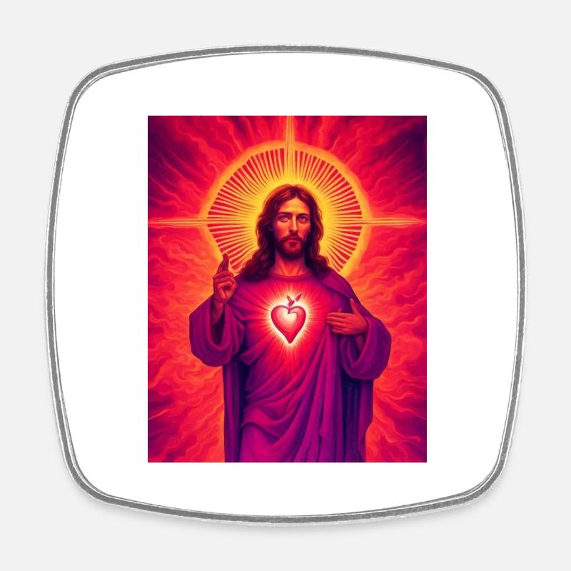 Jesus - Square fridge magnet - white