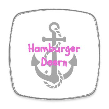 Hamburger Deern - Viereckiger Kühlschrankmagnet - Weiß - Vorne