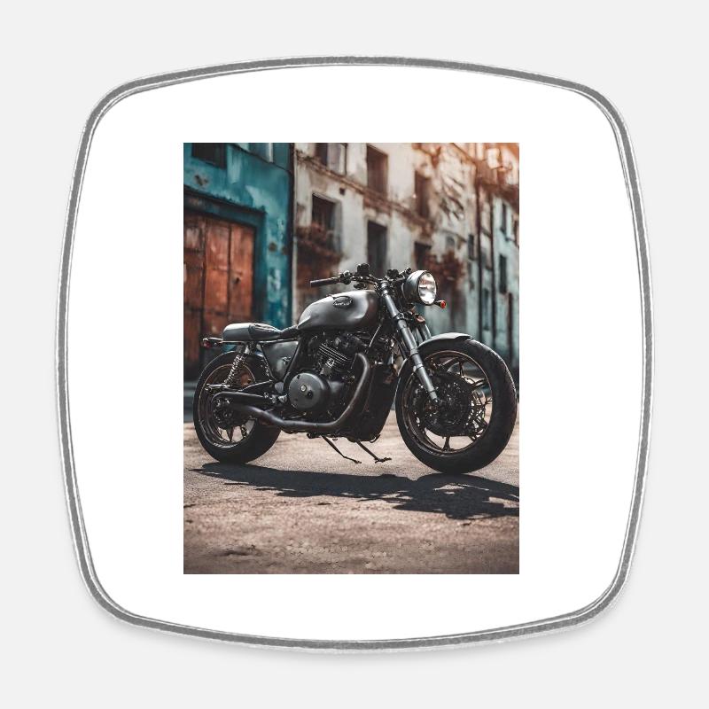 Motorcycle - Square fridge magnet - white