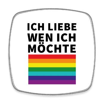 Ich liebe wen ich möchte Pride Flagge - Viereckiger Kühlschrankmagnet - Weiß - Vorne
