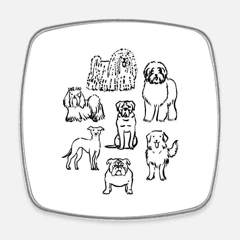 Dog lover - Square fridge magnet - white