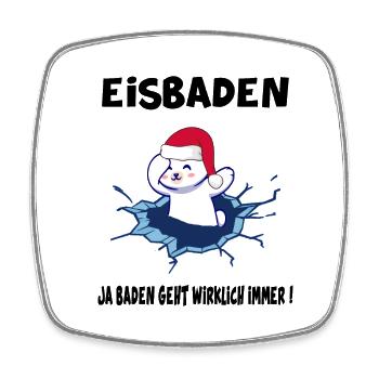 Eisbader-Eisbär Eisbad Winterschwimmer Winterbad - Viereckiger Kühlschrankmagnet - Weiß - Vorne