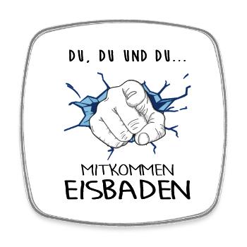 Ice Bathing Winter Bathing Motivation Ice Baths - Square fridge magnet - white - Front