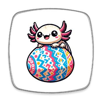 Ostern Axolotl auf Riesen-Ei - Viereckiger Kühlschrankmagnet - Weiß - Vorne