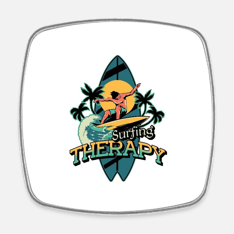 Wave therapy surf - Magnet carré - blanc