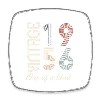 68th Birthday 1956 - Vintage Retro Gift Idea - Square fridge magnet - white - Front