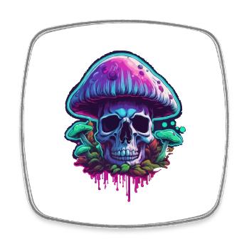 Pilz / Mushroom / Wiese / Wald / Goa / Psy - Viereckiger Kühlschrankmagnet - Weiß - Vorne