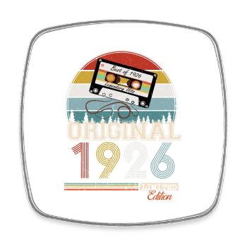 Elegantes Retro-Geschenk: 1926 Vintage - Viereckiger Kühlschrankmagnet - Weiß - Vorne