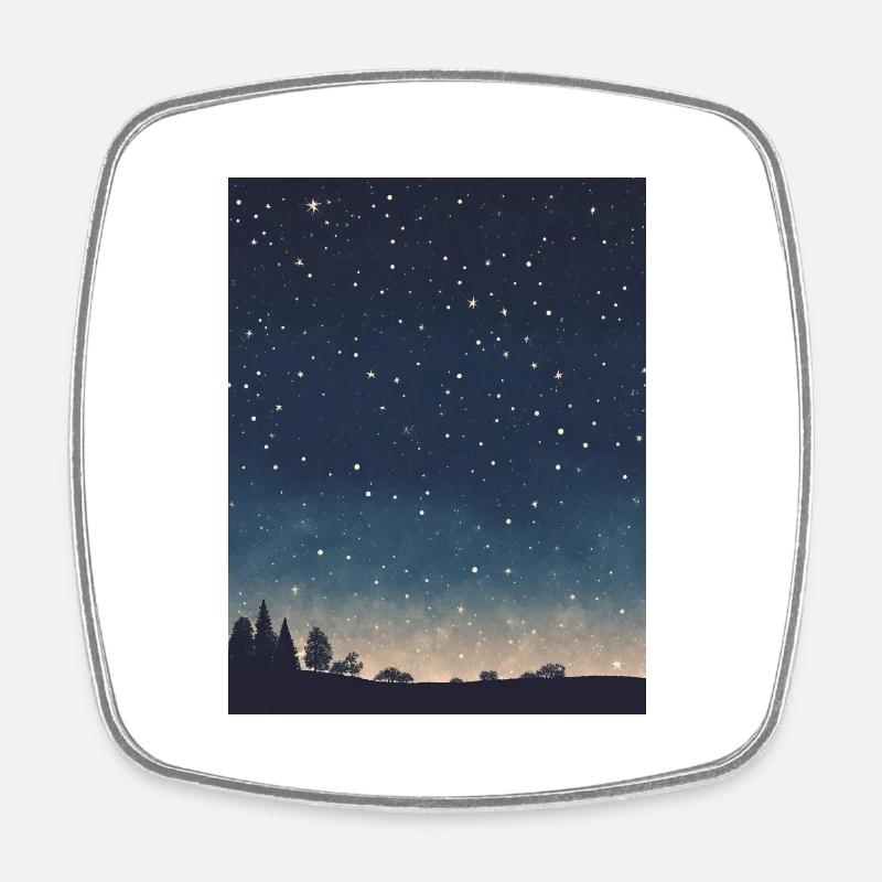 Starry sky - Square fridge magnet - white