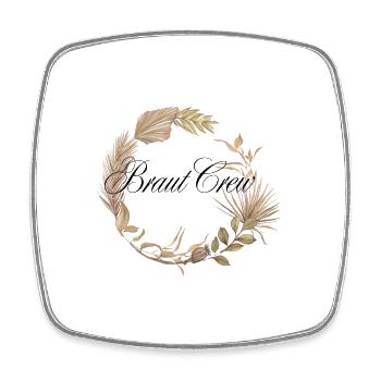 Braut Crew Boho Kranz - Viereckiger Kühlschrankmagnet - Weiß - Vorne