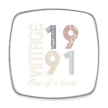 33e anniversaire 1991 - idée cadeau rétro Vintage - Magnet carré - blanc - Devant