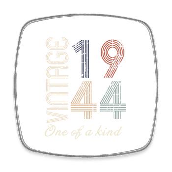 80th Birthday 1944 - Vintage Retro Gift Idea - Square fridge magnet - white - Front
