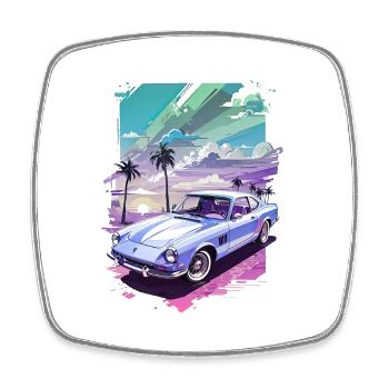 Los Angeles, États-Unis, Amérique, Californie, MIA, Retro - Magnet carré - blanc - Devant