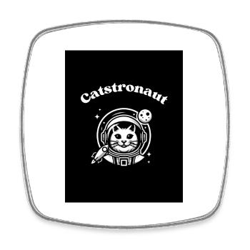 Catstronaut - Viereckiger Kühlschrankmagnet - Weiß - Vorne