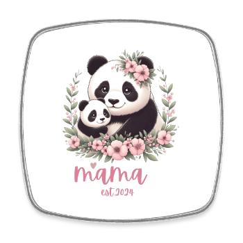 Mama est 2024 I Panda Bear Mum I First Time Mom - Square fridge magnet - white - Front