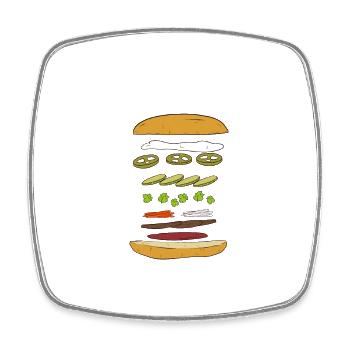 Vietnam Viet Banh Mi Brot Vietnamese I Geschenk - Viereckiger Kühlschrankmagnet - Weiß - Vorne