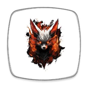 Volpe Demone Fennec Demon Fox - Square fridge magnet - white - Front