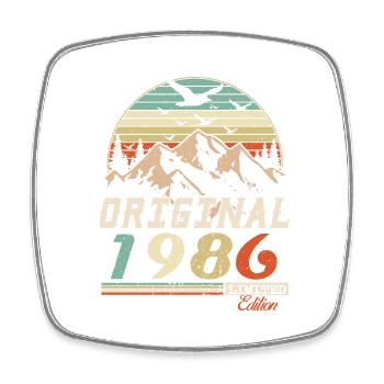 1986 vintage anniversaire rétro vintage cadeau - Magnet carré - blanc - Devant