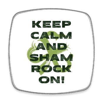 Keep calm and shamrock on (2) - Square fridge magnet - white - Front