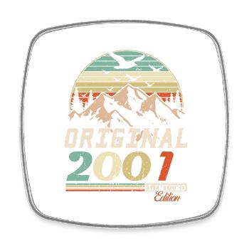 2001 vintage anniversaire rétro vintage cadeau - Magnet carré - blanc - Devant