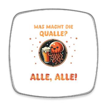 What Does the Jellyfish Do - Beer ALL Gift Funny - Square fridge magnet - white - Front