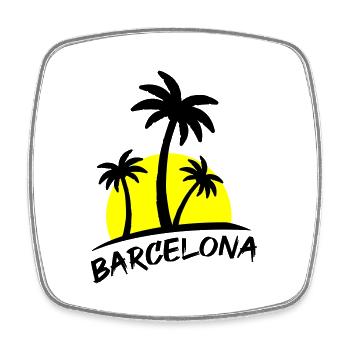Barcelone - Magnet carré - blanc - Devant