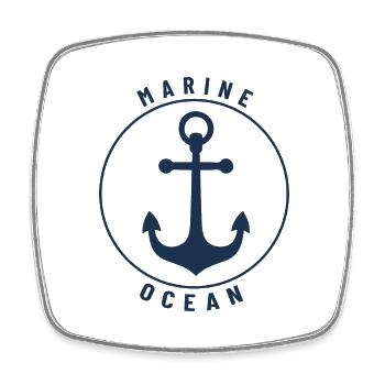 ocean, marine, sailing,nautical - Square fridge magnet - white - Front