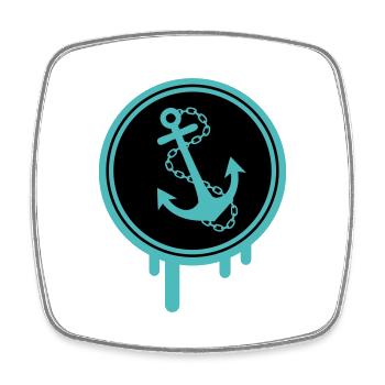 Anchor Icon Blobs - Square fridge magnet - white - Front