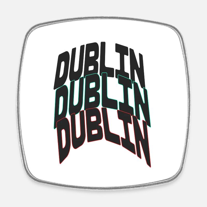 Dublin - Square fridge magnet - white