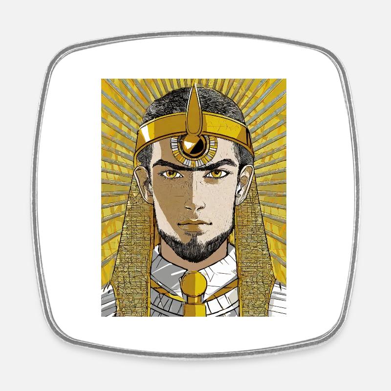 Pharaon égyptien - Magnet carré - blanc