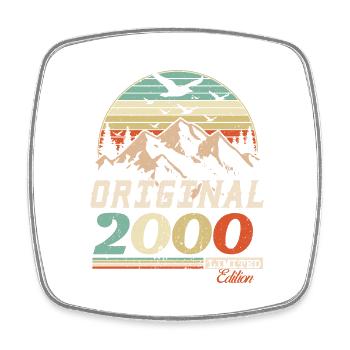 2000 Vintage Retro Birthday Vintage Gift - Square fridge magnet - white - Front