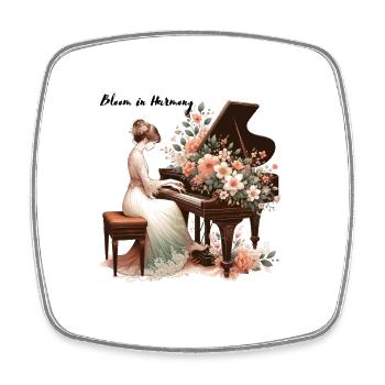 Bloom in Harmony - Viereckiger Kühlschrankmagnet - Weiß - Vorne