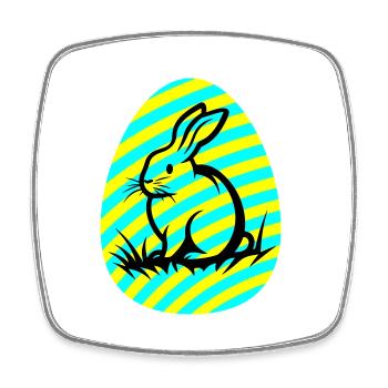 Icône de Pâques lapin - Magnet carré - blanc - Devant